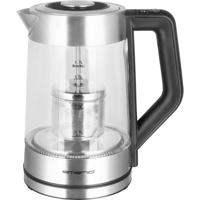 EMERIO WK-122730 Theekoker RVS, Zwart, Glas - thumbnail