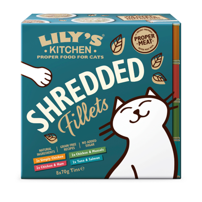 LILY'S KITCHEN SHREDDED FILLETS MULTIPACK 8X70 GR