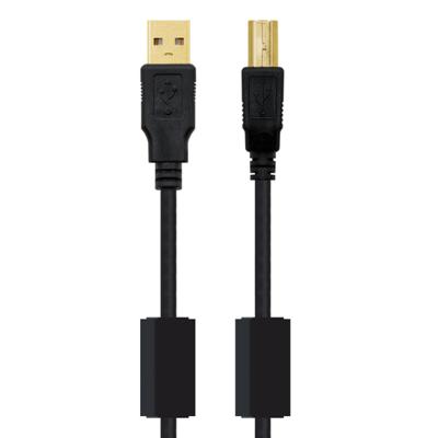 NanoCable 10.01.1205 USB 2.0 kabel voor printers met ferriet type A/M-B/M, stekker op stekker, zwart, 5 m
