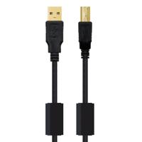 NanoCable 10.01.1205 USB 2.0 kabel voor printers met ferriet type A/M-B/M, stekker op stekker, zwart, 5 m - thumbnail