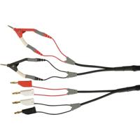 Schützinger Meetsnoer Stekker 4 mm Kelvin-klem 70.00 cm Zwart, Rood, Wit 1 stuk(s) - thumbnail