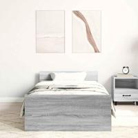 Bedframe bewerkt hout grijs sonoma eikenkleurig 90x190 cm - thumbnail