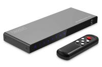 Digitus DS-55334 HDMI-switch 1 + 5 poorten LED-weergave, Met afstandsbediening, Ultra HD-geschikt, Met metalen behuizing, Individueel schakelbaar, Met - thumbnail
