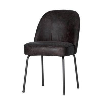 WOOOD Eetkamerstoel 'Vogue' Leder, kleur Zwart