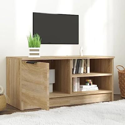Tv-meubel 80x35x36,5 cm bewerkt hout sonoma eikenkleurig