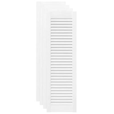 Kastdeuren louvredesign 4 st 99x29,5 cm wit