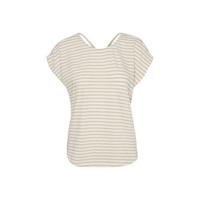VERO MODA gestreepte top VMALONA van gerecycled polyester beige - thumbnail