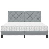 Bed met matras stof lichtgrijs 140x190 cm - thumbnail