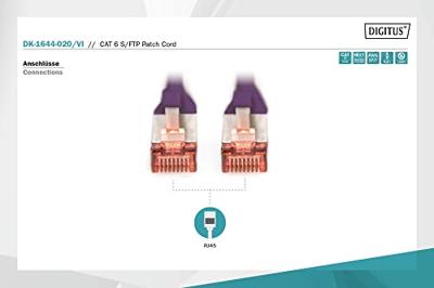 Digitus DK-1644-020/VI RJ45 Netwerkkabel, patchkabel CAT 6 S/FTP 2.00 m Violet Halogeenvrij, Verdraaide paren 1 stuk(s) Digitus DK-1644-020/VI RJ45 Netwerkkabel, patchkabel CAT 6 S/FTP 2.00 m Violet Halogeenvrij, Verdraaide paren 1 stuk(s)