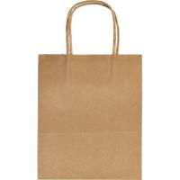 Tas met handvat Folia kraftpapier 125gr 18x21x8cm 20 stuks naturel - thumbnail