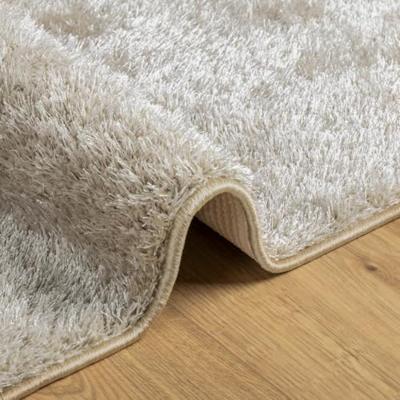 VidaXL Vloerkleed istan hoogpolig glanzend 140x200 cm beige