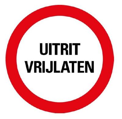 Bord Uitrit Vrijlaten dia 236mm hard kunststof