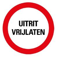 Bord Uitrit Vrijlaten dia 236mm hard kunststof - thumbnail