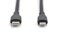 Digitus AK-600110-010-S USB-kabel USB 2.0 Apple Lightning stekker, USB-C stekker 1.00 m Zwart Flexibel, Zeer flexibel, Met USB, Silicone, Uitstekende - thumbnail