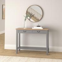 Wandtafel 110x35x80 cm hout grijs - thumbnail