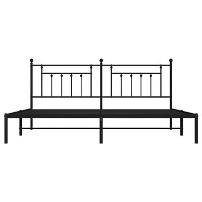 Bedframe met hoofdbord metaal zwart 200x200 cm Bedframe met hoofdbord metaal zwart 200x200 cm