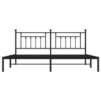 Bedframe met hoofdbord metaal zwart 200x200 cm - thumbnail