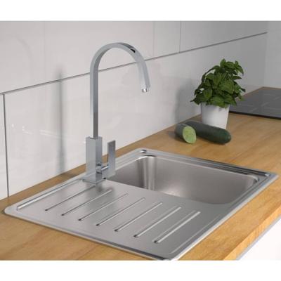 TOKYO ééngreepsmengkraan keuken met ronde uitloop, chroom elegante kraan met hoge ronde uitloop en draaibereik 360° energiebesparing door cold-start functie keramische schijven geluidsarme, ve