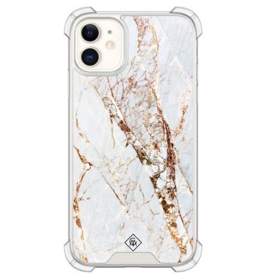 iPhone 11 siliconen shockproof hoesje - Marmer goud