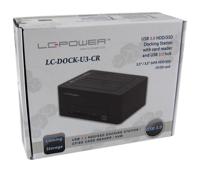 LC-Power LC-DOCK-U3-CR basisstation voor opslagstations USB 3.0 Type-A Zwart - thumbnail