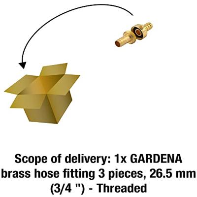 GARDENA 07151-20 7151 Messing Slangschroefstuk 26,44 mm (3/4) buitendraad, 24,2 mm (3/4) binnendraad, 13 mm (1/2) Ø GARDENA 07151-20 7151 Messing Slangschroefstuk 26,44 mm (3/4) buitendraad, 24,2 mm (3/4) binnendraad, 13 mm (1/2) Ø