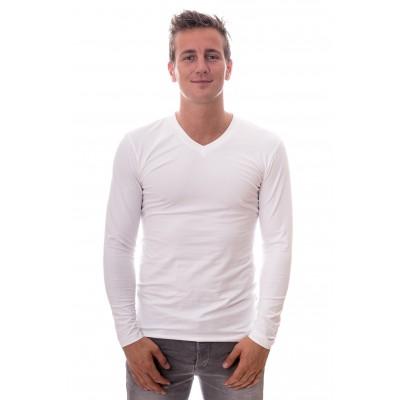 Claesens Men Longsleeve V-neck White (CL 1024 )