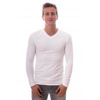 Claesens Men Longsleeve V-neck White (CL 1024 ) - thumbnail