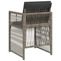 Tuinstoelen 4 st met kussens poly rattan grijs - thumbnail