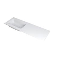 INK Faktor Wastafel Polystone Links met 1 Kraangat - 1400x450x15 mm - Mat Wit - thumbnail