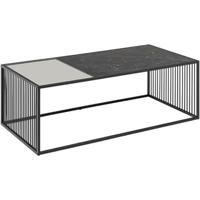 Bendt Salontafel 'Esme' Marmerlook en rookglas, 120 x 60cm, kleur zwart - thumbnail