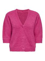 Only Onlstarla Ss V-neck Cardiga Cc Knt Vest 4987205 Pink Yarrow Melange/dtm But - thumbnail