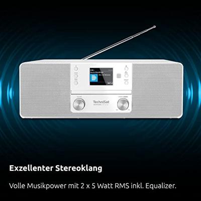 TechniSat DIGITRADIO 370 CD IR Radio DAB+, DAB, VHF (FM), Internet WiFi, Bluetooth, CD, USB, Internetradio Incl. afstandsbediening Wit - thumbnail