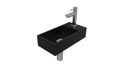 INK Versus Fonteinset - 36x18x9cm - wasbak links - 1 kraangat - Quartz zwart/chroom 1805134