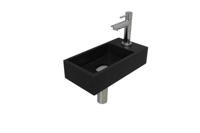 INK Versus Fonteinset - 36x18x9cm - wasbak links - 1 kraangat - Quartz zwart/chroom 1805134 - thumbnail
