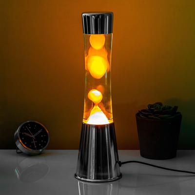 Lavalamp zilver met oranje lava Lavalamp zilver met oranje lava