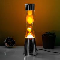 Lavalamp zilver met oranje lava - thumbnail