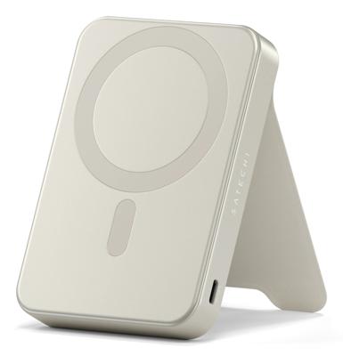 Satechi OntheGo magnetische Qi2 Powerbank met Stand (10.000mAh/20W) - Sand