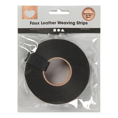 Creativ Company Vlechtstroken, b: 15 mm, dikte 0,55 mm, zwart, 9.50 m/ 1 rol