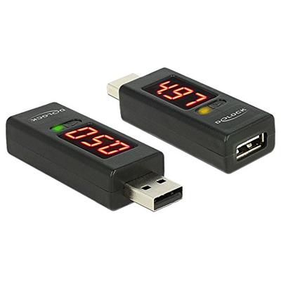 Delock 65569 Adapter USB 2.0 A male > A female met LED-indicator voor Volt en Ampère