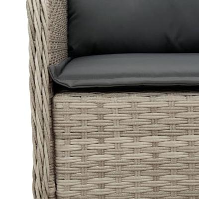 Tuinstoelen 2 st met kussens poly rattan lichtgrijs