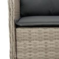 Tuinstoelen 2 st met kussens poly rattan lichtgrijs - thumbnail