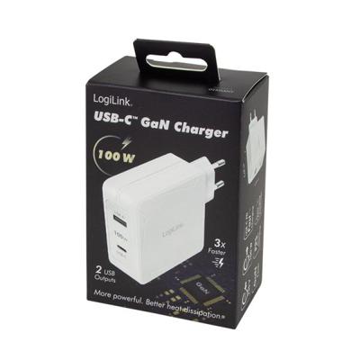 LogiLink PA0281 USB-oplader 100 W 1x USB-A, 1x USB-C USB PD Wit Binnen USB Power Delivery (USB-PD) LogiLink PA0281 USB-oplader 100 W 1x USB-A, 1x USB-C USB PD Wit Binnen USB Power Delivery (USB-PD)