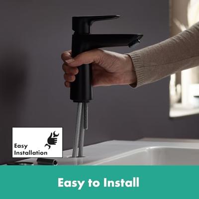 Hansgrohe Talis E wastafelkraan 110 CoolStart met waste mat zwart 71713670