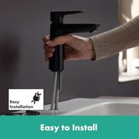 Hansgrohe Talis E wastafelkraan 110 CoolStart met waste mat zwart 71713670 - thumbnail