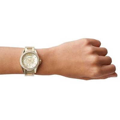 Fossil ES3203 Horloge Riley staal goudkleurig 38 mm Fossil ES3203 Horloge Riley staal goudkleurig 38 mm
