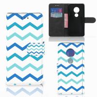 Motorola Moto G7 Play | Telefoon Hoesje | Zigzag Blauw - thumbnail