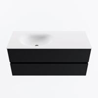 MONDIAZ VICA 110cm badmeubel onderkast Urban 2 lades. Wastafel MOON links zonder kraangat, kleur Talc. - thumbnail