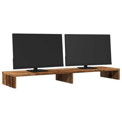 Monitorstandaard 100x27x10 cm bewerkt hout oud houtkleurig