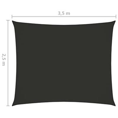 VidaXL Zonnescherm rechthoekig 2,5x3,5 m oxford stof antracietkleurig