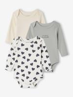 Set van 3 body's voor pasgeborenen met Amerikaanse opening saliegroen - thumbnail